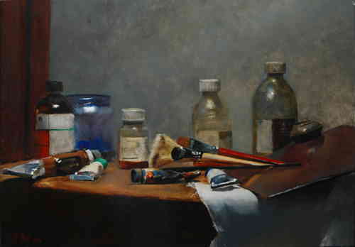 ATTRIBUTS DE LA PEINTURE HST 46 X 65 CM (VENDU) - © Christophe Thiry, peintre