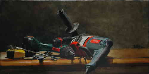 OUTILS HST 40X80 CM - © Christophe Thiry, peintre