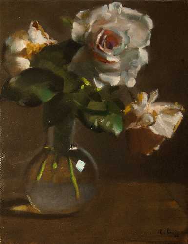 ROSE DU JARDIN HST - © Christophe Thiry, peintre