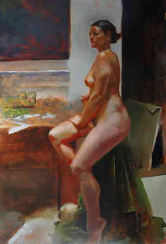 NU A L ATELIER HST 116X81 CM - © Christophe Thiry, peintre